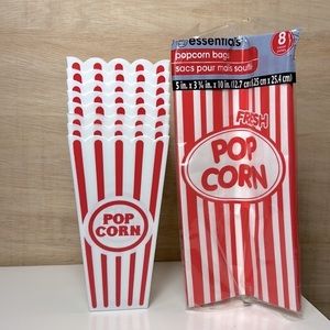 Popcorn 🍿 Serving Containers & Bags Movie Night Set Eight (8) of Each